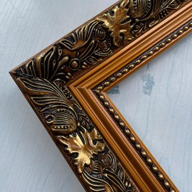 Akfado Vintage Gold Frame for 16x20 Canvas Paintings, 2.36” Wide Victorian Ornate Art Frame for Antique Portraits Countryside Season Landscape Art Show Exhibition (No Front Cover & Backboard)