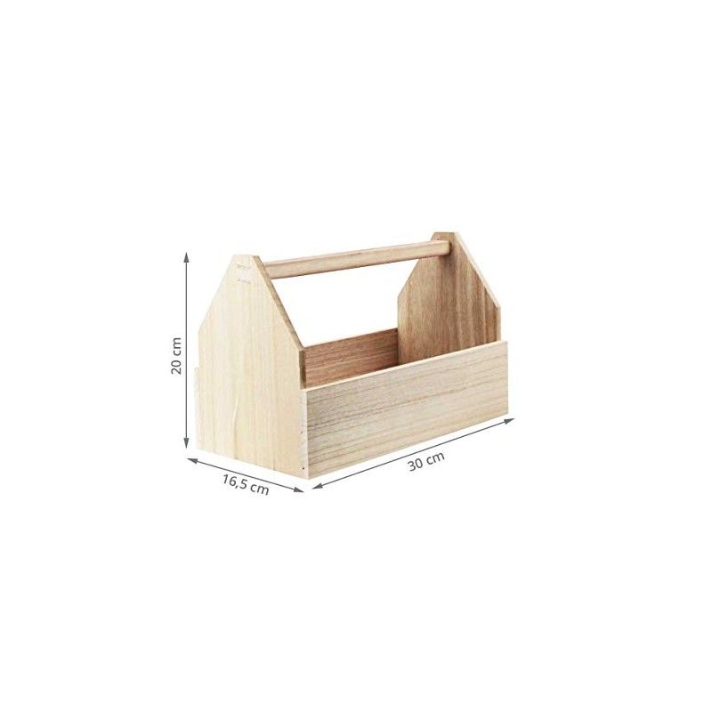 Artemio Wooden Tool Box 30 cm, Wood, Beige, 30 cm