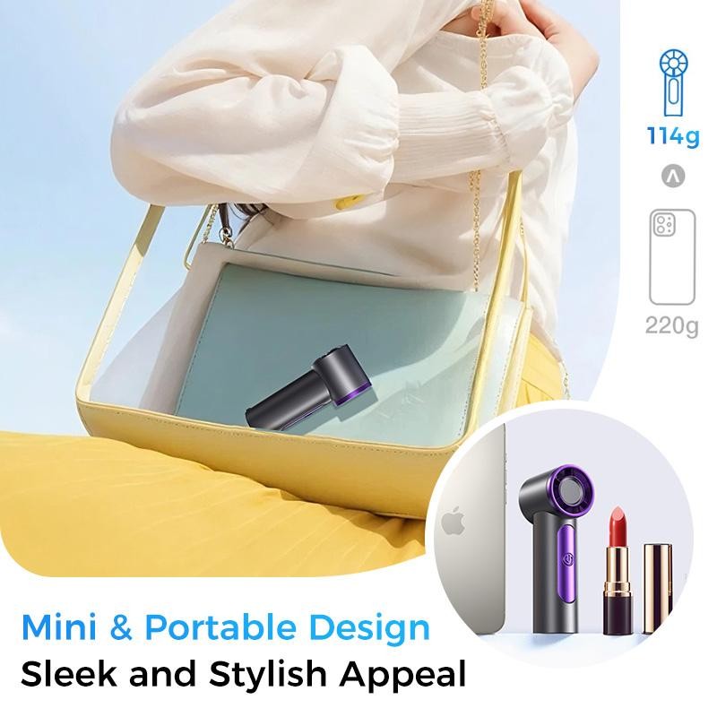 MAGIC JOHN Mini Handheld Fan with LED Display – Powerful