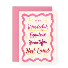 Fabulous Friend Card – Cute & Colourful Friendship Card for Birthday, Galentine’s - Gifts for BFF, Besties, Her, Women, Girls, Ladies, Sister, Girlfriend - Fab and Beauty - Comes with Fun Stickers