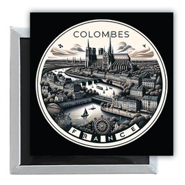 Colombes France Souvenir Destination 2.5 x 2.5-Inch Fridge Magnet 4-Pack