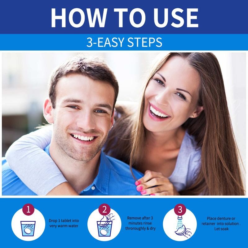 JAYSUING Whitening denture tablets for fresh breath and oral care