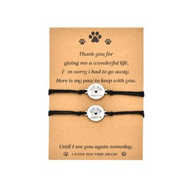 Pet Condolences Gift for Loss Cat Dog Memorial Bracelet for Men Women Paw Print Sympathy Gift for Dog Cat Remembrance Bracelet Bereavement Deadth Deceased Pet Gifts for Owners Dogs Grief Funeral Gifts
