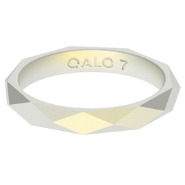 QALO Women's Rubber Silicone Ring, Stackable Geo Rubber Wedding Ring for Women, Breathable, Durable Engagement Silicone Band, 3.5mm Wide 2.5mm Thick, Holographic White, Size 5