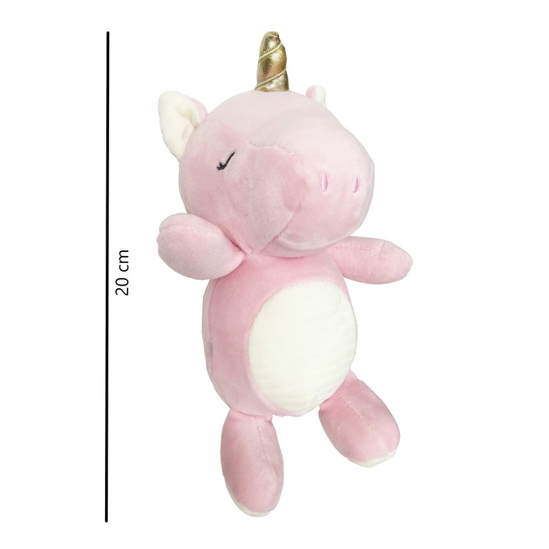 Peluche Sonaja para Bebé Unicornio Color Rosa