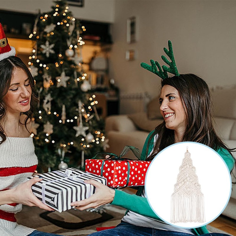 ORIGACH DIY Macrame Christmas Tree Wall Hanging kit Handmade Woven