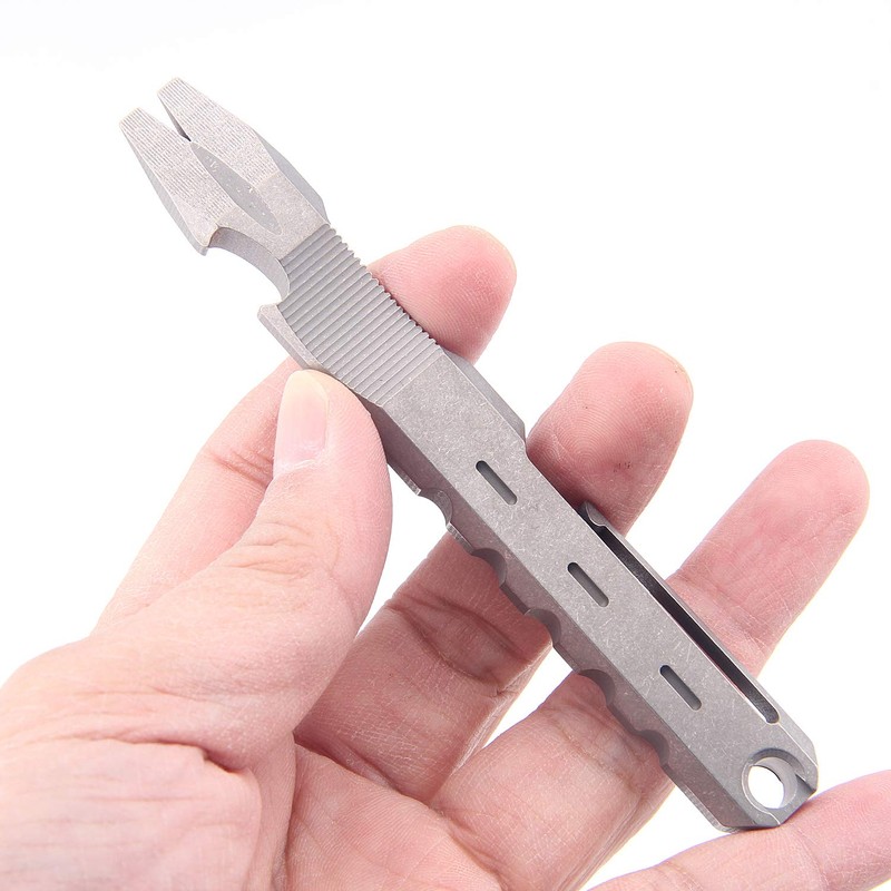 Titanium Pry Bar Crowbar Nail Puller Outdoor Survival With Pocket