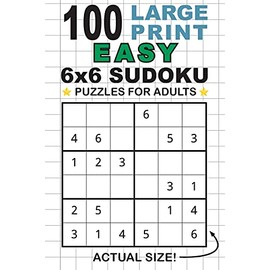 100 Large Print Easy 6x6 Sudoku Puzzles for Adults: Only One Puzzle Per Page! (Pocket 6"x9" Size)