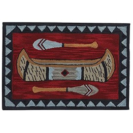 Park Designs 24" x 36" Hand-Hooked Wilderness Canoe Rug | Farmhouse Style Accent | Kitchen, Bathroom, or Entryway Mat | 2x3 Rustic Country Run | Summer Decor Doormat