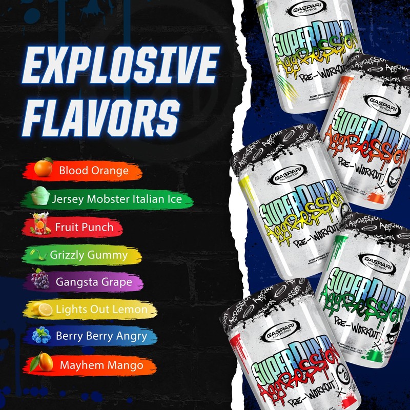 Gaspari Nutrition SuperPump Aggression Pre-Workout: Energy, Focus, Endurance, Recovery, Creatine