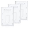 3-Pack Slim Heavy-Duty Vertical Badge Holders – Clear Hard Plastic