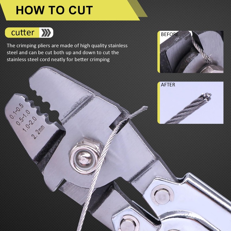 Twidec/Wire Rope Crimping Tool Kit Up To 2.2mm Swaging Tool