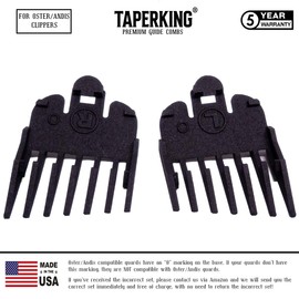 Taper King Clipper Guide Combs - Fool Proof Tapers & Fades at Home! Onyx (#1 to #2) - Compatible with Oster/Andis Clippers!