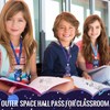 Set of 8 Outer Space Unbreakable PVC Hall Pass Lanyards