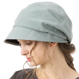 Loo&c Women's Large Size Hat, Cotton, Linen, Atre Casket, Wide Brim, Cooling Sensation, UV Protection, Full Light Blocking, UV Protection, Spring and Summer, blue (aqua), M