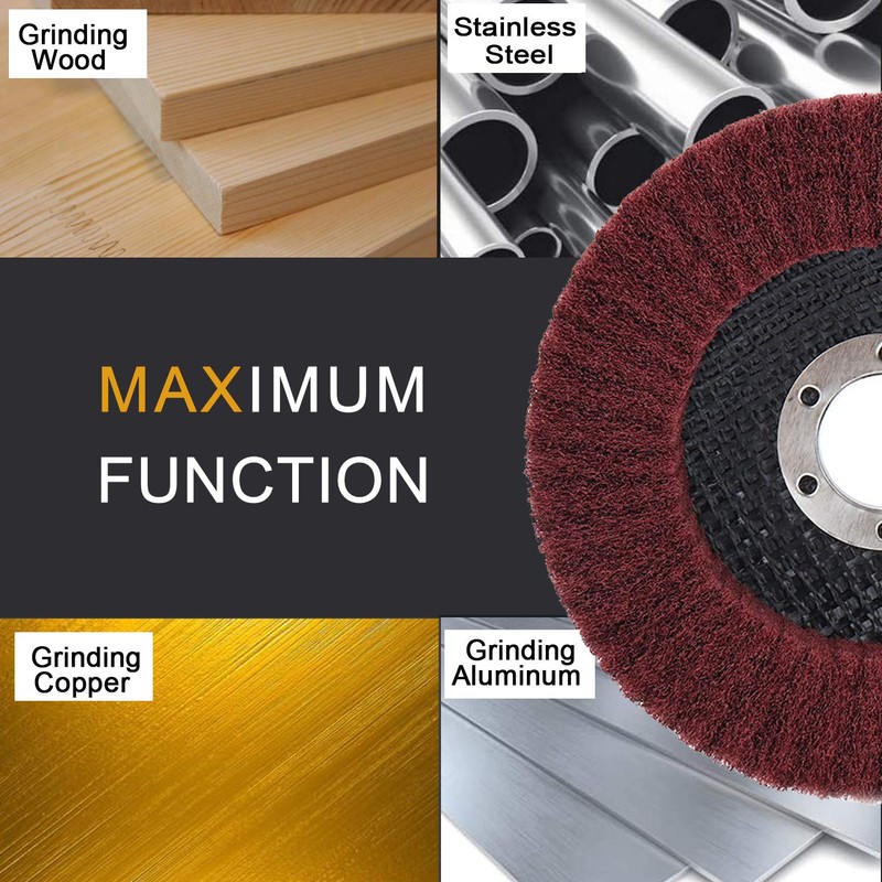 NUODUN 10Pcs 180/320 Grit Nylon Fiber Flap Disc Metal Polishing