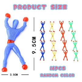 HLMYER 16 Pcs Sticky Men,Multicolored Stretchy Man,Window Crawler Men,Sticky Men Party Bag Fillers,Sticky Men Wall Crawlers,Window Walkers Classroom Party Favours for Kids, Students,Families