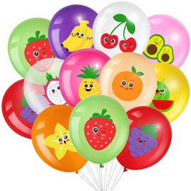 Tiamon 40 Pcs Fruit Balloons Summer Theme Balloons Tropical Fruit Party Favor Balloons Summer Strawberry Watermelon Latex Balloons Summer Tropical Balloons Supplies for Luau Birthday Baby Shower