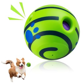 Sinmaklin Giggle Ball for Dogs, Green Wobble Wag Giggle Dog Ball, 4.3In Dog Ball Interactive, Funny Sounds Dog Toys Ball for Small Medium and Large Dogs, Interactive Dog Balls for Boredom And Anxiety
