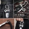 TISUR Key Ring with Screw Shackle，Black Key Rings Heavy Duty