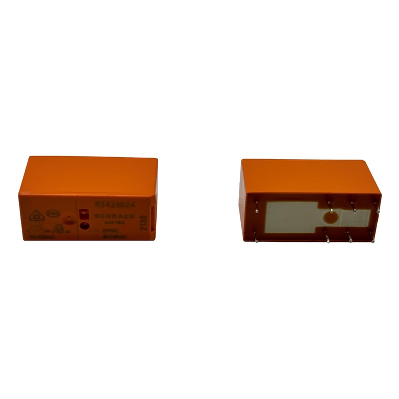 2PCS RT424024 24VDC DPDT 8A 8-Pin Power PCB Relay