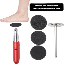 LT Easiyl Foot Grinder Stainless Steel Disc 15MM with 30Pcs Refills File 80 Grit 120 Grit 180 Grit Sandpaper Sanding Disc Pedicure Tool Replaceable Pedicure Set