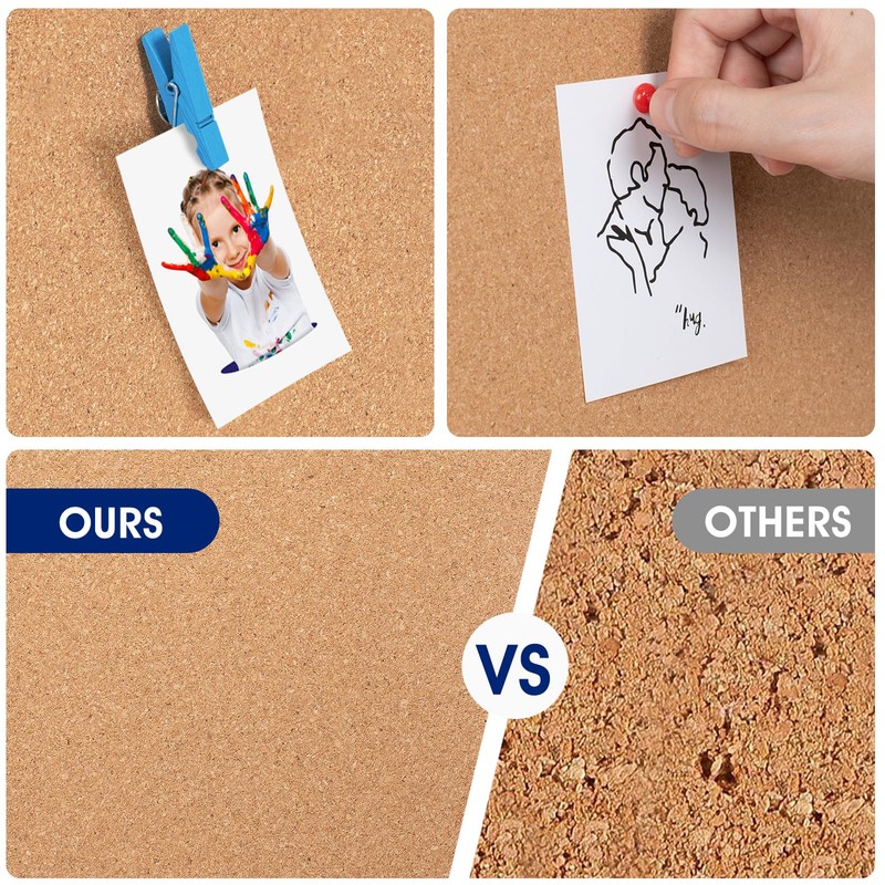 Square Cork Bulletin Board Tiles - SVOPY 8Pack Extra Thick