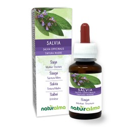 Sage (Salvia officinalis) Leaves Alcohol-Free Mother Tincture Naturalma - Liquid Extract Drops 60 ml - Food Supplement - Vegan