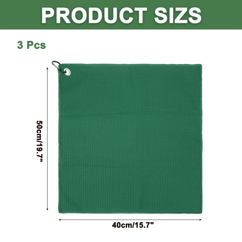 PATIKIL 20"x16" Microfiber Golf Towel, 3 Pack Tri-Fold Golf Towels