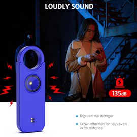 Brifit Persönlicher Alarm Taschenalarm 135dB Sirene, Panikalarm mit LED Taschenlampe, 2 Alarmmethoden, Kann als Türalarm, USB Aufladbar Schrillalarm für Frauen, Kinder, Senioren (Dunkelblau)