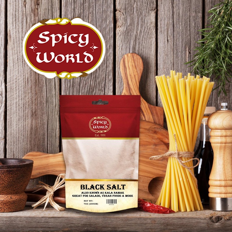 Spicy World Black Salt Powder (Kala Namak Mineral) 7 Oz