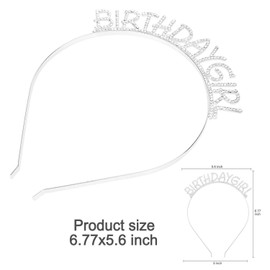 HOWAF Rose Gold Birthday Girl Sash Satin Birthday Sash + Birthday Girl Tiara Birthday Crown Headband for Girls Birthday Decoration Accessories Gift