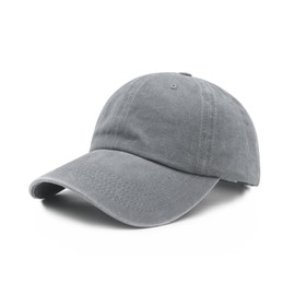 Stymora Oversized Baseball Cap for Men Women, Adjustable Washed Cotton XL Caps for Big Heads 23.5"-25.7" Grey
