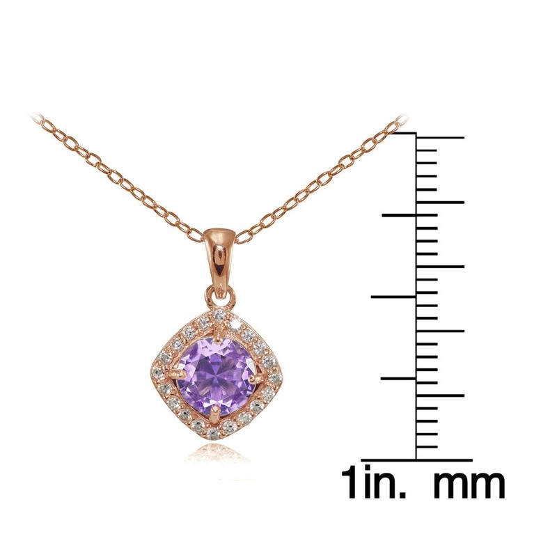 Plata de Ley Chapados en oro rosa imitación Gemstone 7
