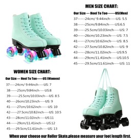 XUDREZ Roller Skates Womens, Shiny High Top PU Leather Classic Double-Row Roller Skates for Women and Men Adjustable Double Row 4 Wheels Indoor Outdoor Roller Skates for Beginner a Shoes Bag