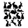 11 x Cute Bunny Rabbit Silhouette Waterproof Sticker Pack -