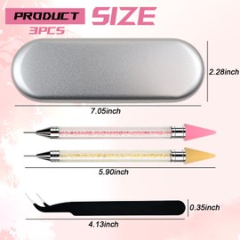 DERJDISF Rhinestone- 2 Piece Rhinestone Picker Dotting Pen, Versatile Rhinestone Picker Tool, Rhinestone Gems Crystals Studs Picker Wax Pencil Pen Nail Art DIY Decoration Too