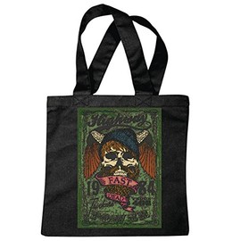 'Shoulder bag "Highway Fast Dead Skull Gothic Outdoor Bike Club Mc Motorcycle Chopper Custom Motorbike, Meet Club Meet Shopping Bag School Bags Gym Bag in Black