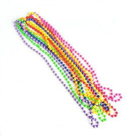 JIHUOO 6 Pcs 80s Plastic Bead Necklace Colorful Neon Necklaces Fluorescent Fancy Dress Jewellery for Festivals Raves Parties