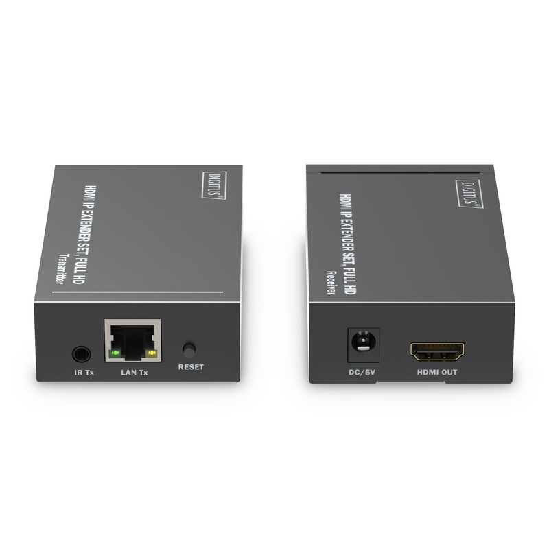DIGITUS HDMI IP Extender Set, Full HD (1080p/60Hz), 120m Range,