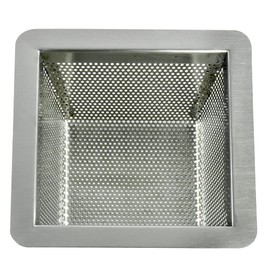 GSW Stainless Steel Floor Sink Drain Basket Strainer 10”W x 10”L x 5”H - Perfect for Restaurant, Bar, Buffet (5" H SS)
