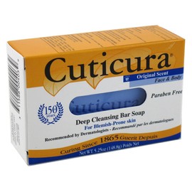 Cuticura Deep Cleansing Face and Body Soap, Original Scent 5.25 oz