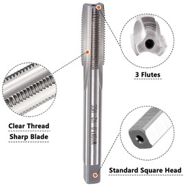 Saipor M10 X 1 Metric Tap and Die Set M10 x 1.0mm HSS Straight Fluted Machine Thread Right Hand Screw Tap and Round Threading Die