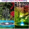 AISITIN 6.5W Solar Fountain Pump with Colorful LED Lights 3000mAh