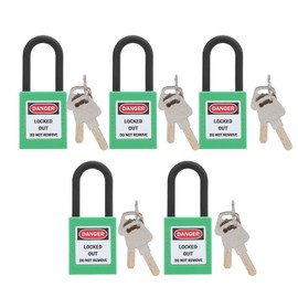 5 Lockout Tagout Locks, Safety Loto Locks Lockout Padlocks with Keyed Different for Lock Out Tag Out Stations and Devices(Green)