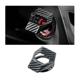 CGEAMDY Universal Engine Start Stop Button Cover, Car Power Control Zinc Alloy Trim, One Button Start Button Cover Interior Accessories, Car Engines Start Stop Accessories, for Most Cars(Carbon Fibre)