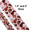 1.5" Wide Chocolate Easter Bunnies Printed Grosgrain Hair Bow Ribbon
