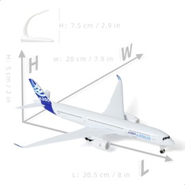 QIYUMOKE 1/300 A350-900 Prototype Diecast Metal Airplane Model with Display Stand All-Alloy Material for Airbus A350 Model Plane (7.8-inch L) for Adult Aviation Enthusiasts Gifts or Decorations