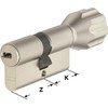 ABUS EC550 Profile Knob Cylinder, Length Z30/K30 mm, with 6