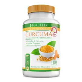 Curcuma Pura Orgánica Premium 100 Capsulas 500mg Sabor Natural